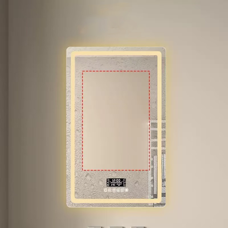Floating Sensor Bathroom Mirror! Nano Anti-Fog + IP67 Waterproof, Always Clear and Bright During Your Washing Routine.