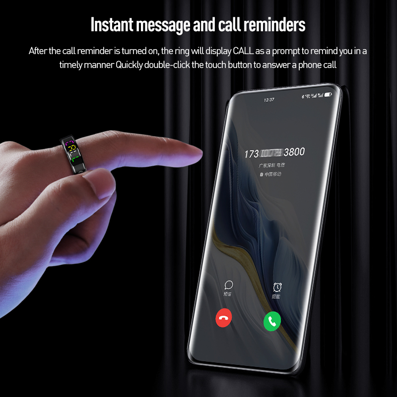 Умное кольцо с сенсорным экраном и отслеживанием здоровья