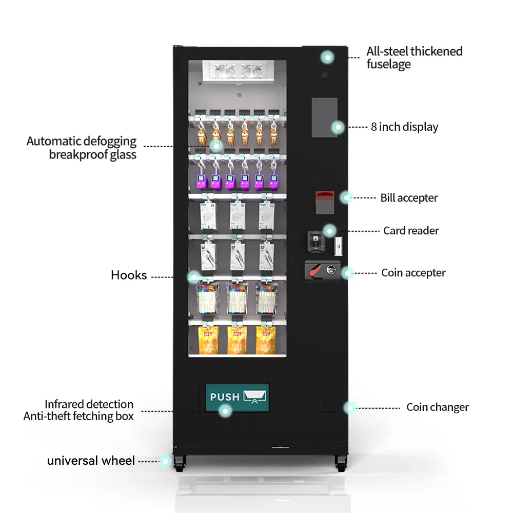 Shengma 36-Spring Spiral Vending Machine Supports Coin Bill and Credit Card Payment