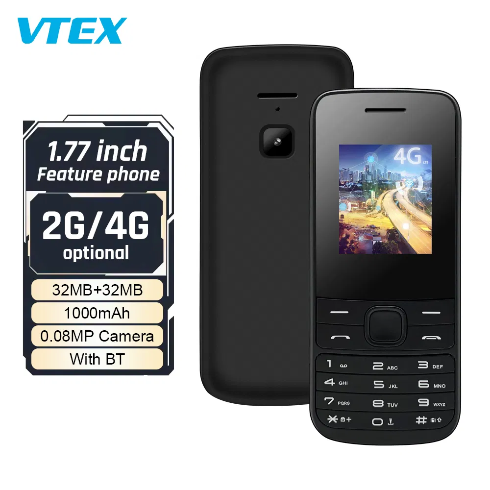 Мини-телефон Vtex 1.77 дюйма, 4G, фонарик, музыка