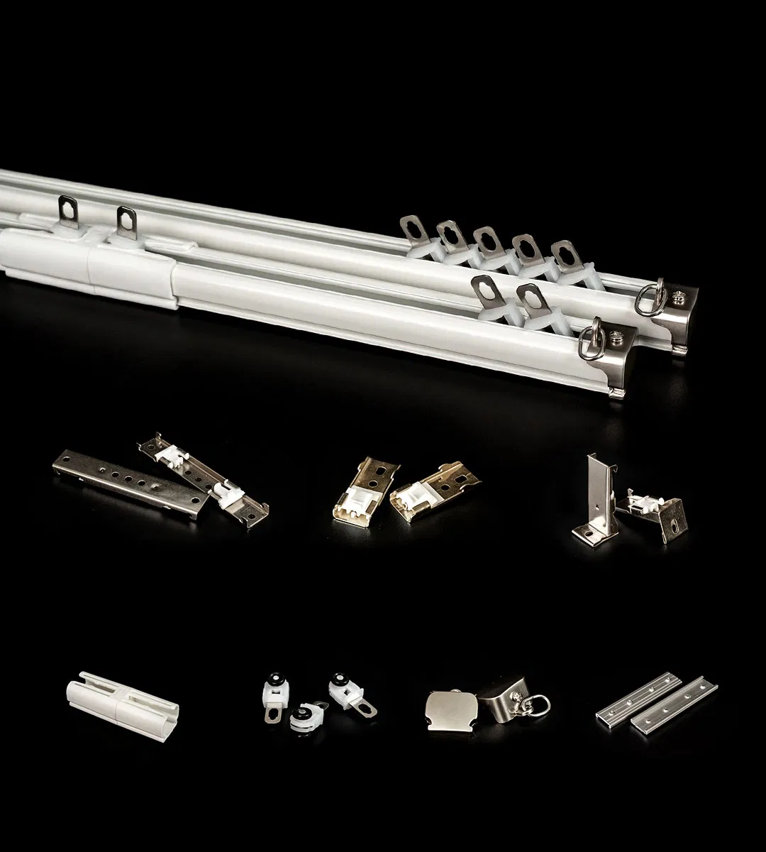 Smart Double White DIY Hotel Hospital Curtain Rail Set