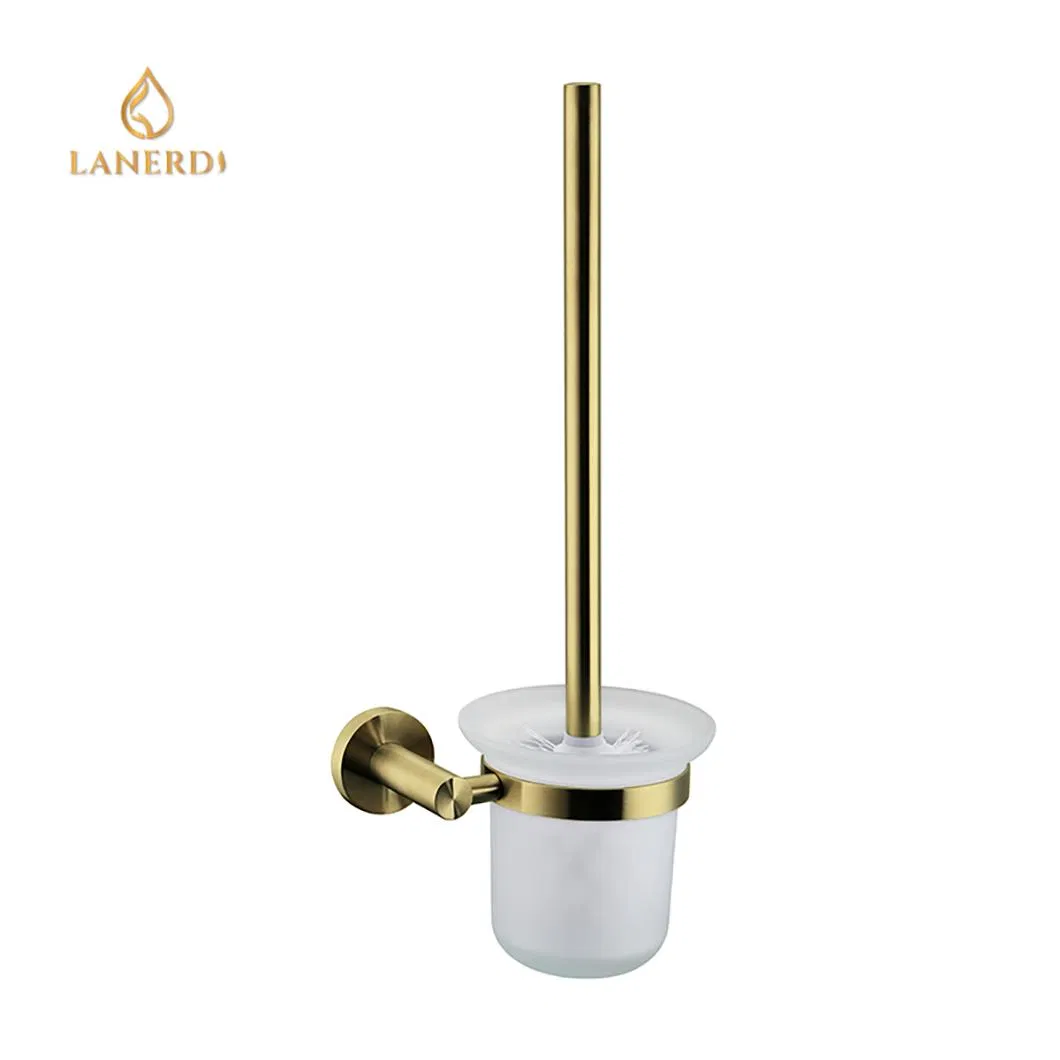 Держатель для туалетного ёршика золотой, настенный