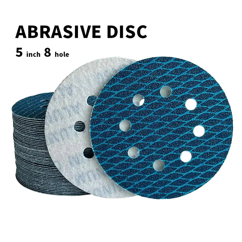 Шлифовальный диск 150 мм с липучкой, синий циркониевый