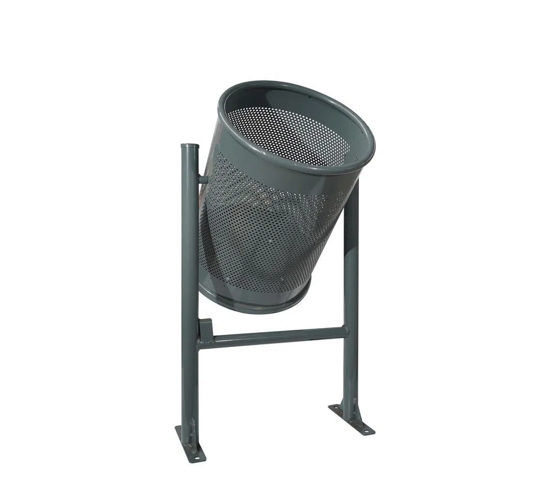 Перфорированный стальной мусорный бак для улицы