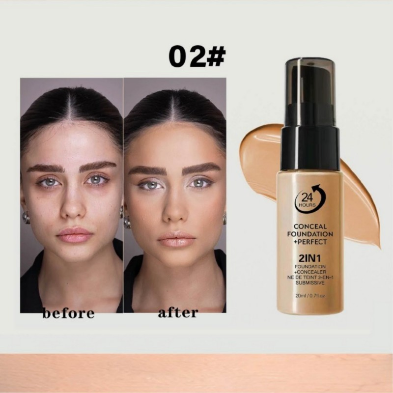 Liquid Foundation Is Durable, Waterproof and Sweat-Proof Easy to Push Away The Oil Control Concealer Foundation.