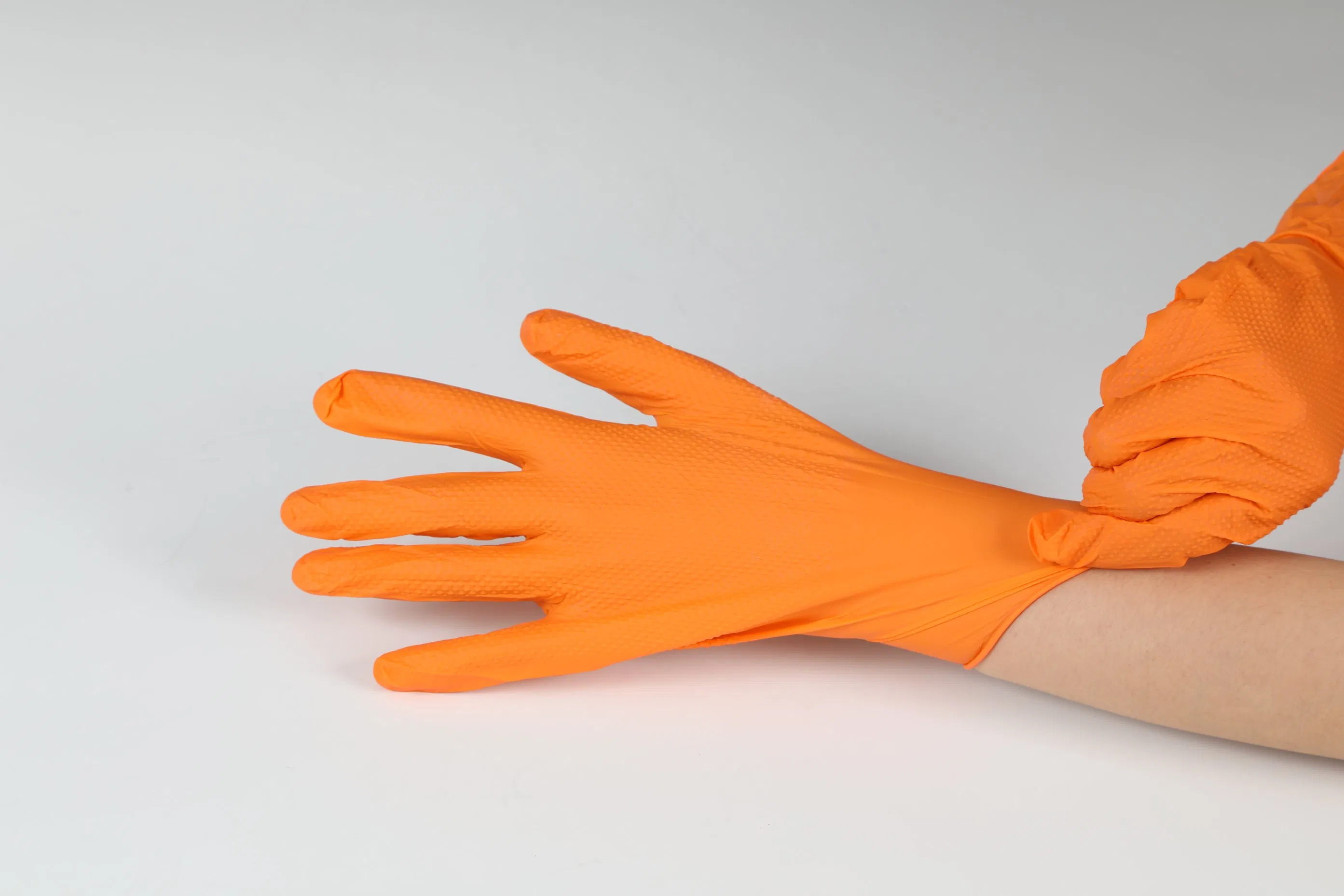 8 Mil Heavy Duty Diamond Textured Nitrile Gloves CE2777 Certificated
