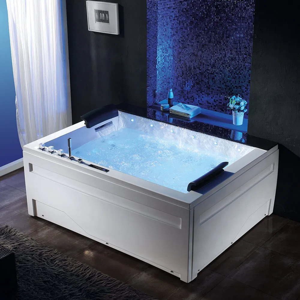 Двухместная акриловая ванна с гидромассажем и подсветкой