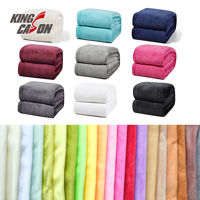 Kingcason Custom Color Warm Skin Friendly Plain 260g Flannel Fleece Fabric