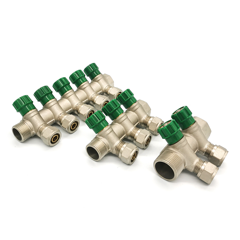 2-6 Ways Forged Brass Manual Radiant Heat Manifold House Heating Set Manifold Exhaust