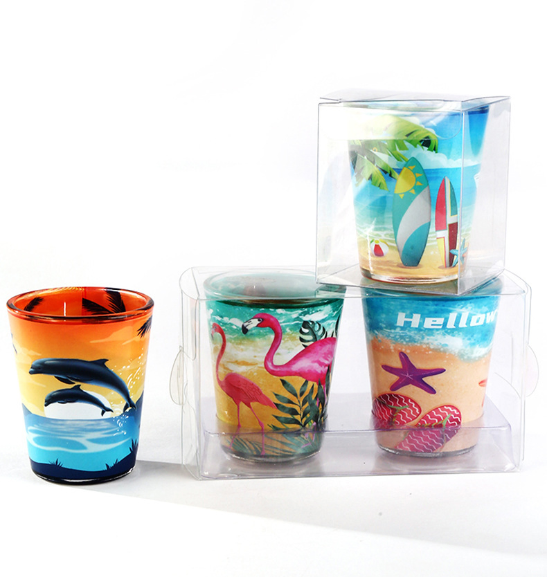 Customized Logo Mini Clear Frosted Sublimation 1.5oz Souvenir Mini Shot Glass 50ml 3oz Whiskey Liqueur Shot Glass Cups