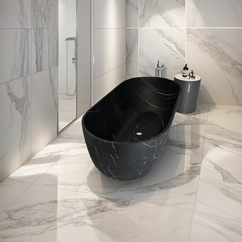 Luxurious Nero Marquina Black Marble Bathtub