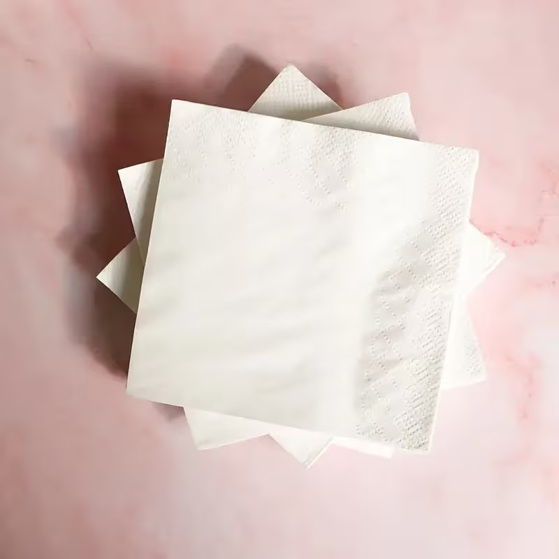 23*23cm White Cocktail Napkin Paper Napkins Virgin Wood Pulp for Hotel