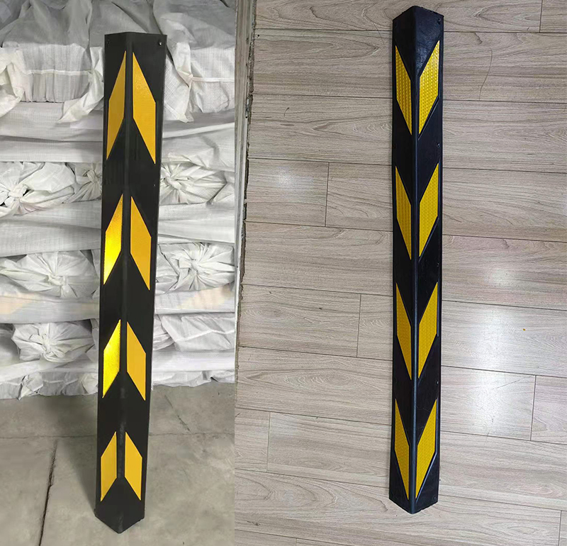 1200mm Rubber Black and Yellow Warning Corner Guard for Parking Lot