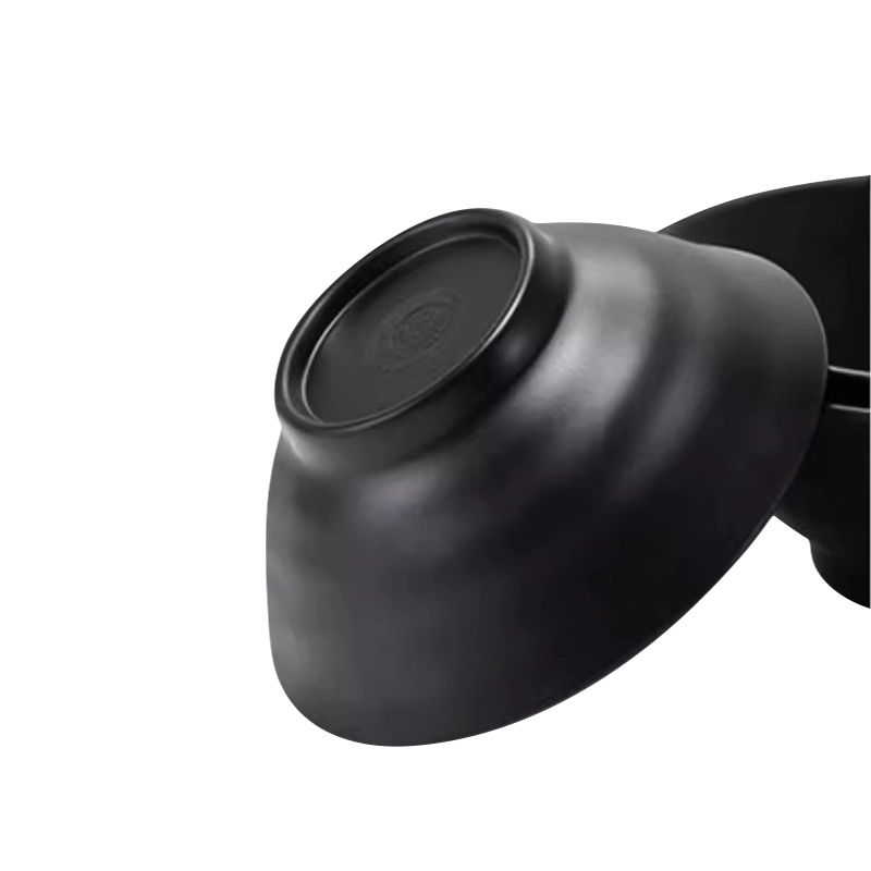 Custom Logo Restaurant Melamine Noodle Bowl Plastic Black Household Soup Bowl