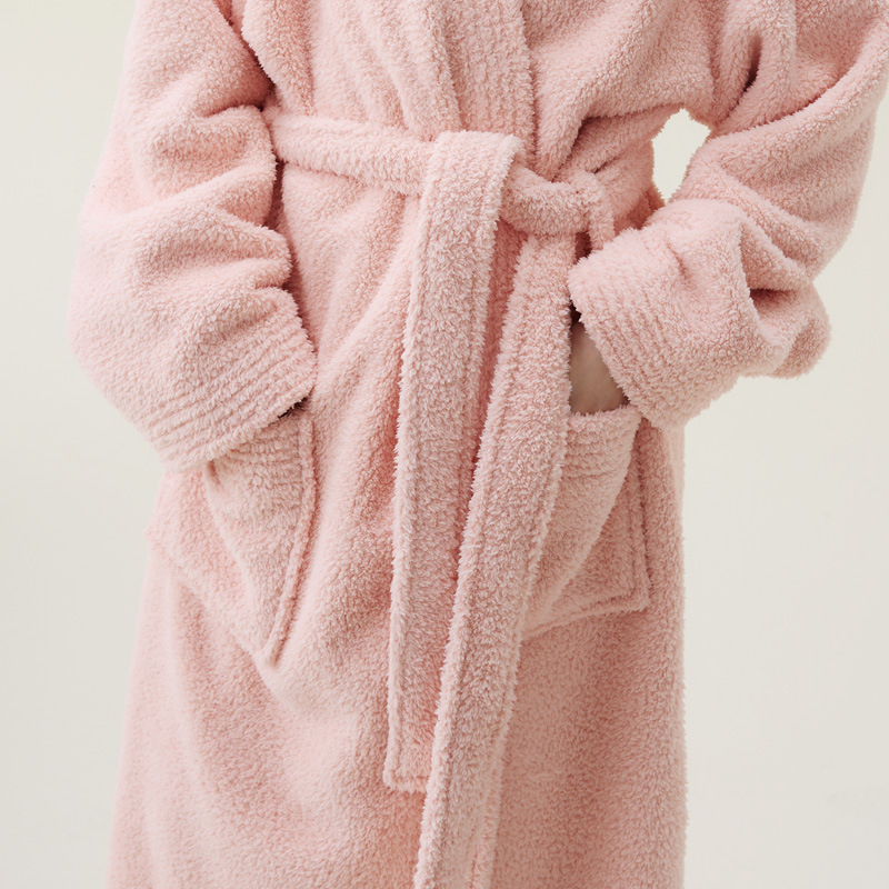 Thick Autumn/Winter Coral Velvet Bathrobe for Men and Women