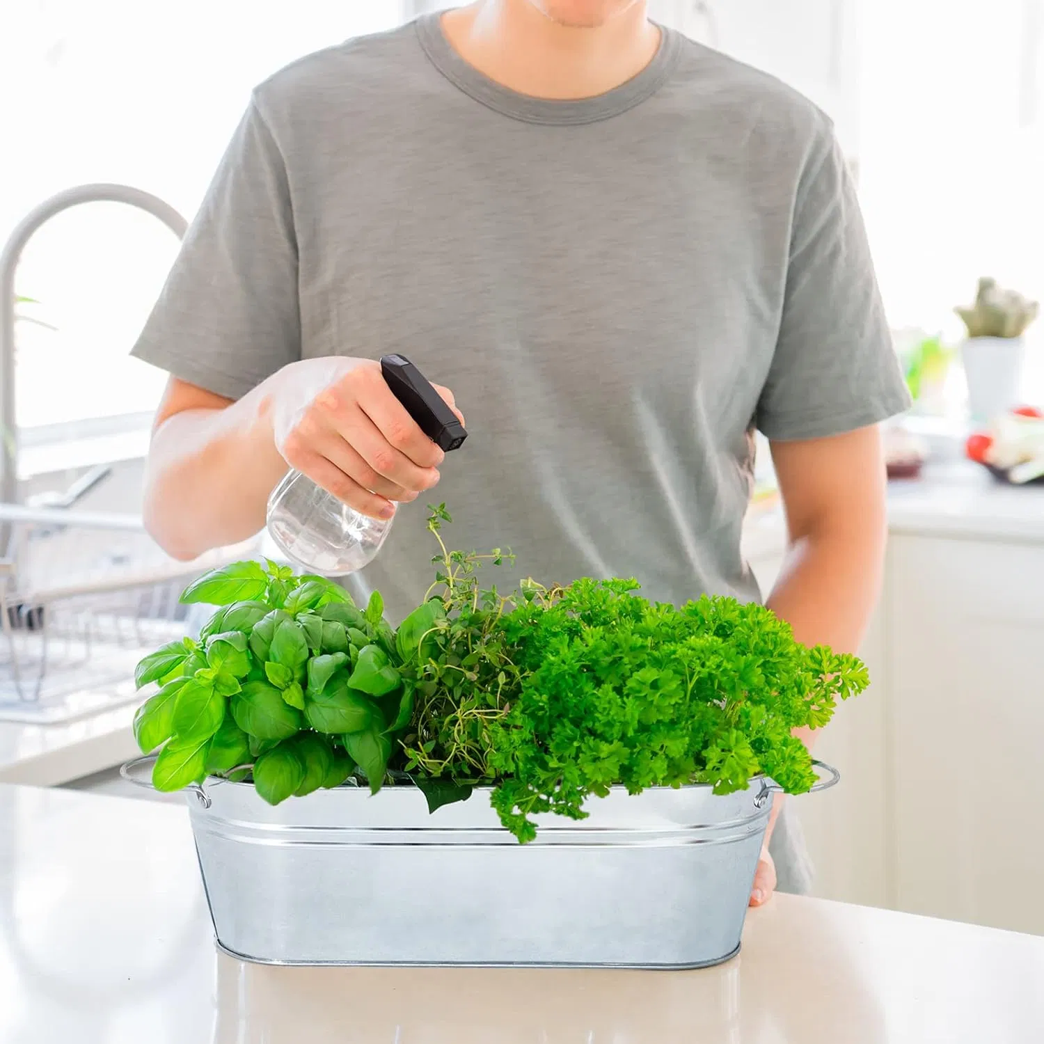 Farmhouse Decorations Galvanized Oval Planters with Handles