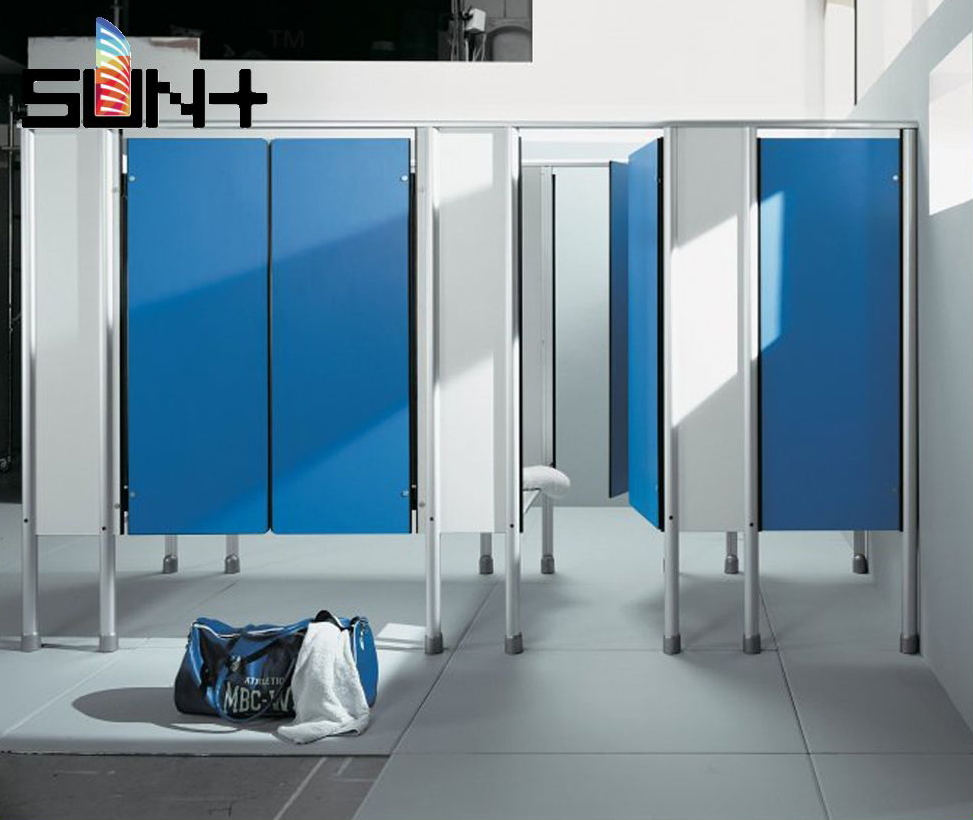Contemporary Waterproof Nylon Fitting Toilet Cubicle Partition High Pressure Laminate
