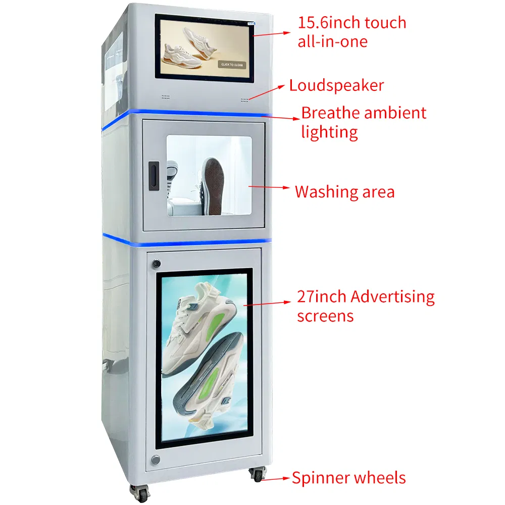 Upus Automatic Outdoor Hotel Shoe Dry Steam Cleaning Machine Sneakers Shoes Coin Cleaning Vending Machine