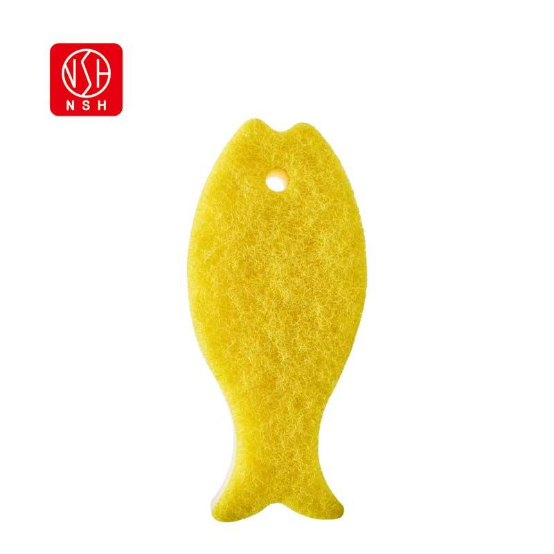 Nsh7006 Kitchen Fish-Shape Dish Sponge Brush Decontaminate Cleaning Block Cute Cloth