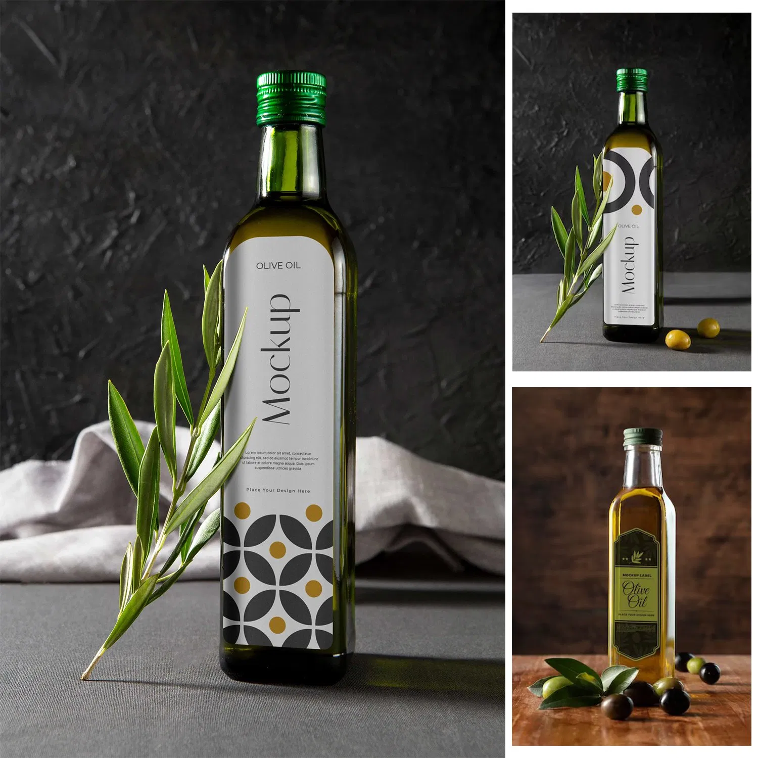 in Bulk Customized Clear Round Olive Oil Bottle 100 Ml 500 Ml 1 L Empty Olive Oil and Vinegar Glass Bottle with Lid