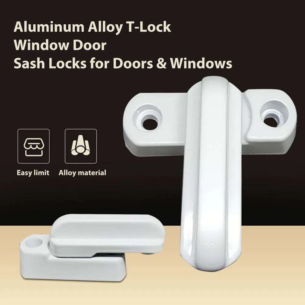Aluminium Alloy T-Lock Steel Flat Open Replacement Security UPVC Window Sash Lock