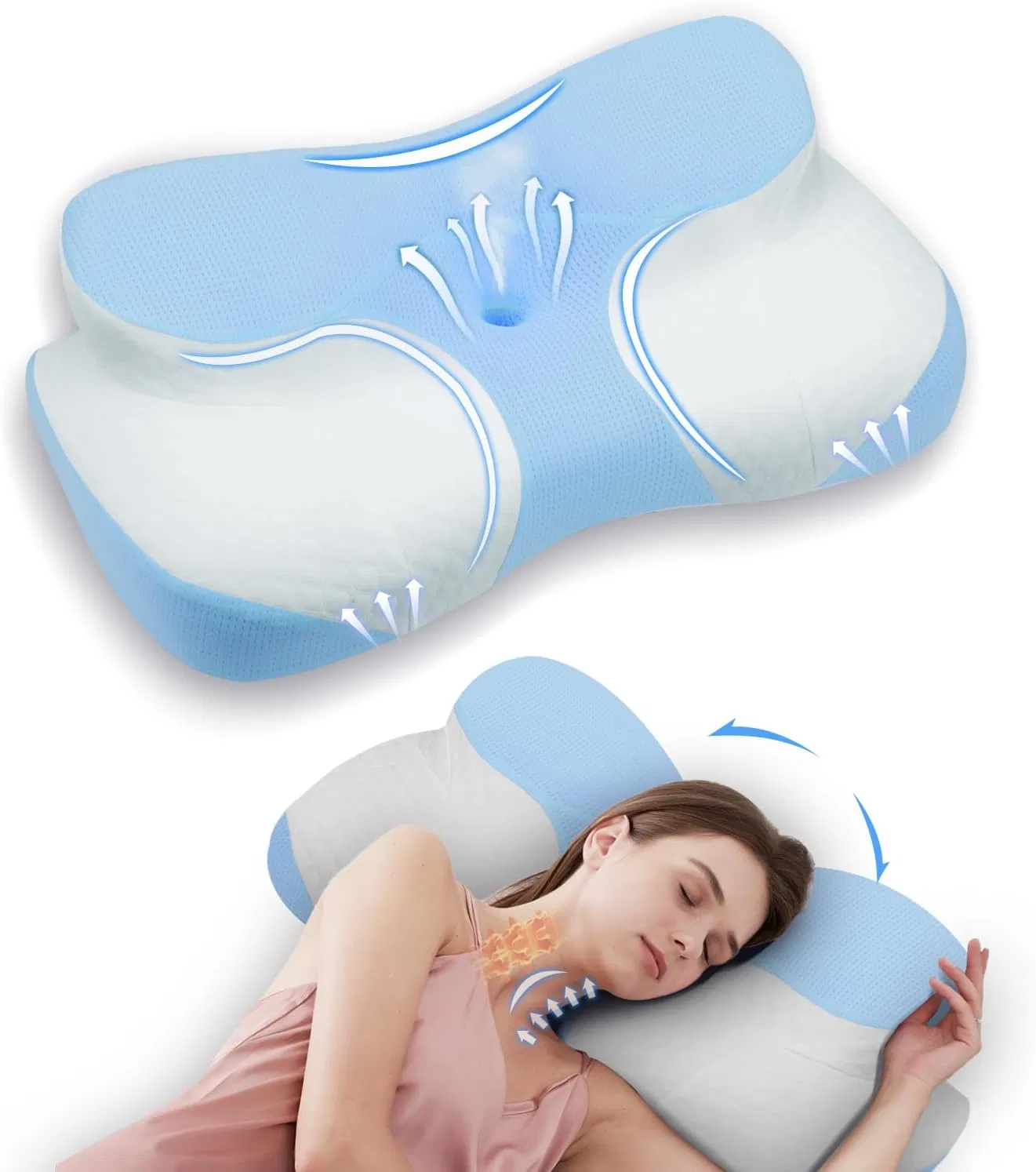 Sleepwell Contour Memory Foam Pillow for Restful and Healthy Sleep