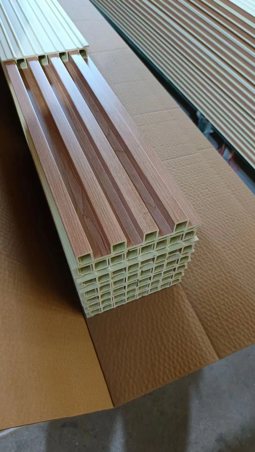 Dividing The House Space with Natural Wooden Pattern WPC Panel for Decoration