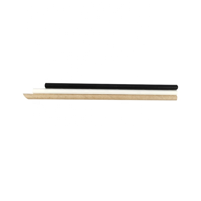 Manufacture Disposable Black Straws Color Solid Kraft Straw with Paper Wrapped