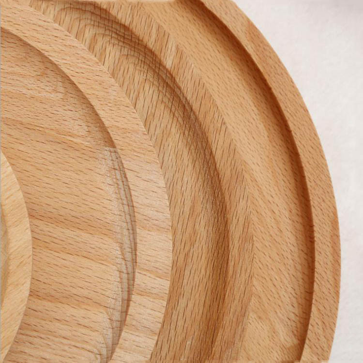 Custom Round Beech Wooden Tray Canada Coffee Tables Wood Trays for Food