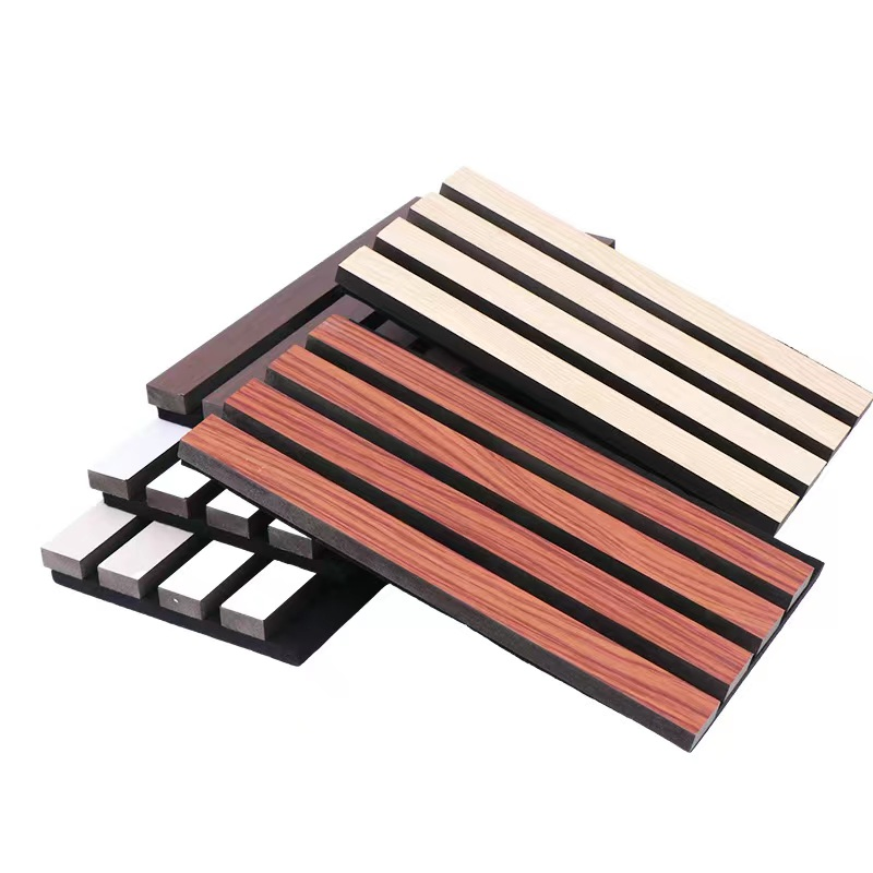 Ceiling Soundproof Slats Laminated Pet Wooden Veneera Acoustic Panel