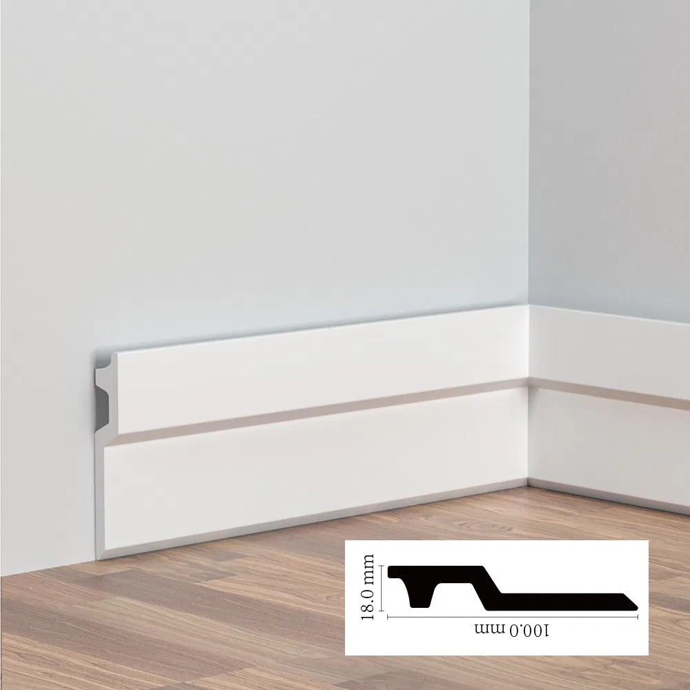 Thin PS Skirting Board Slim Design Modern Floor Baseboard