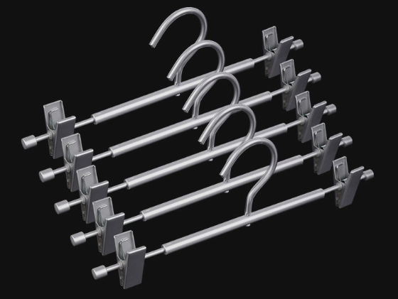 Space-Grade All-Aluminum Clothes Hanger, Non-Marking and Non-Slip Trouser Clip