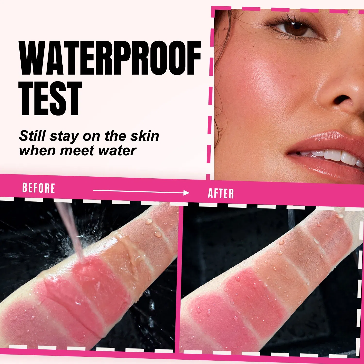 Private Label Liquid Blush 3 in 1 Multifunctional Cosmetics Tube