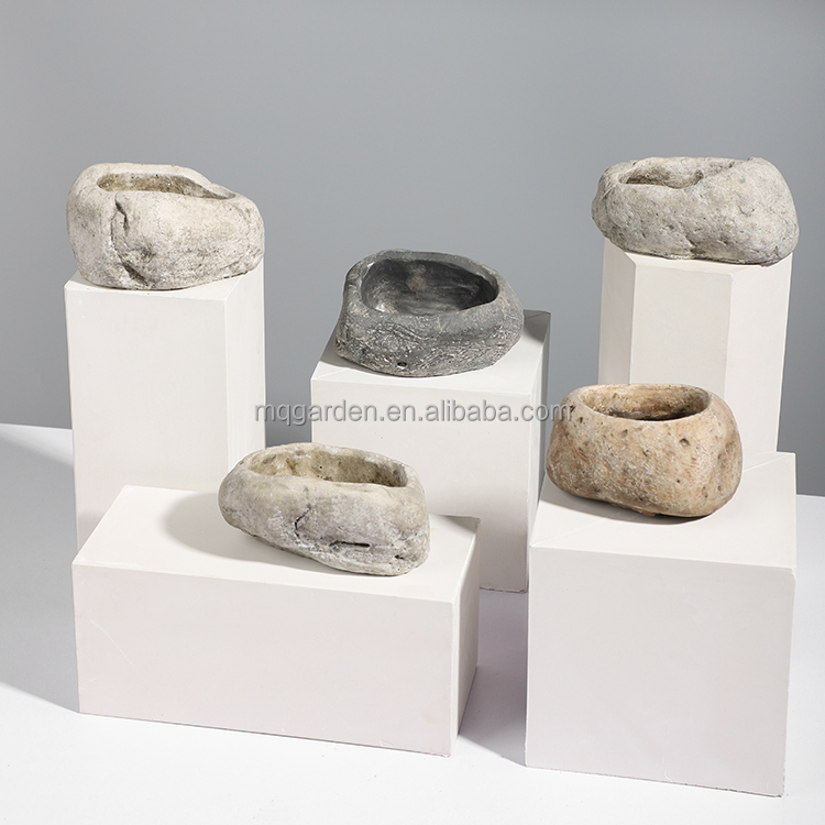 Горшок цементный каменный для сада и балкона