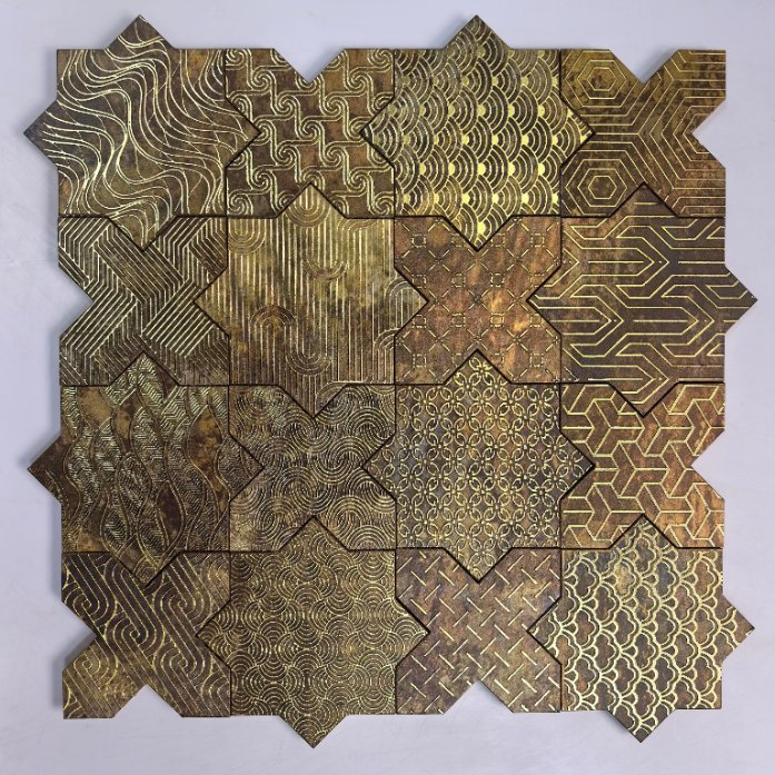 Керамическая мозаика Звезда и Крест для фартука и стен