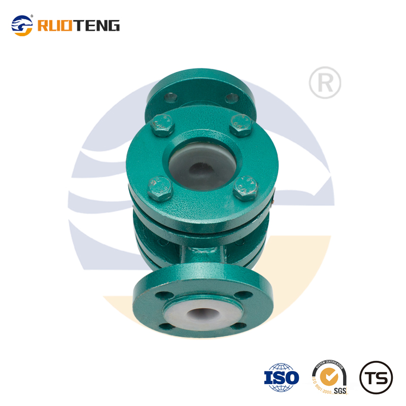 [Ruoteng] China Factory Price Carbon Steel SS304 SS316L 4 Way Four Way High Pressure PTFE Lined Flange Sight Glass