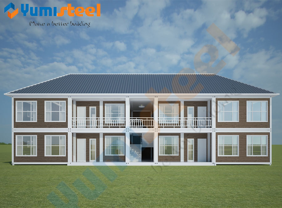 Modern Design Two Story Farm House Style Prefabricated Container House with Great Insulation