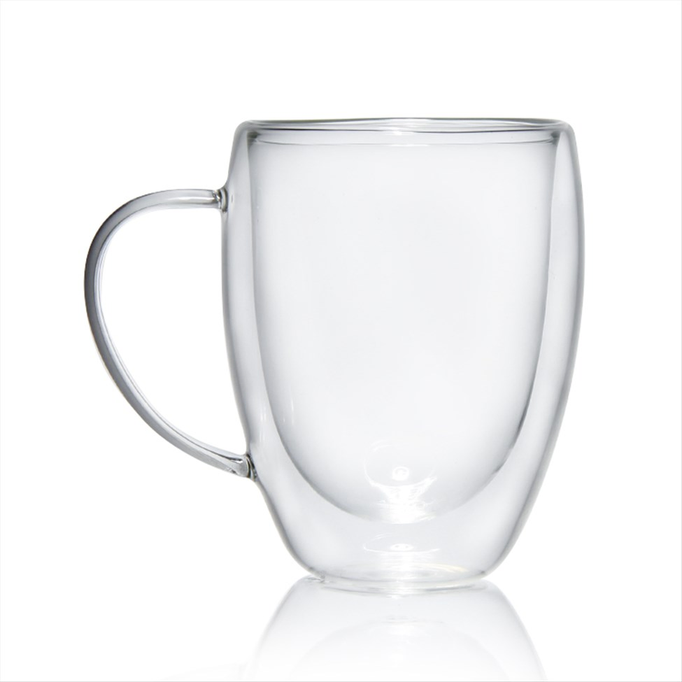Egg-Shaped Double-Layer 350ml Glass Cup Transparent 250ml 450ml Insulated Coffee Tea Cup