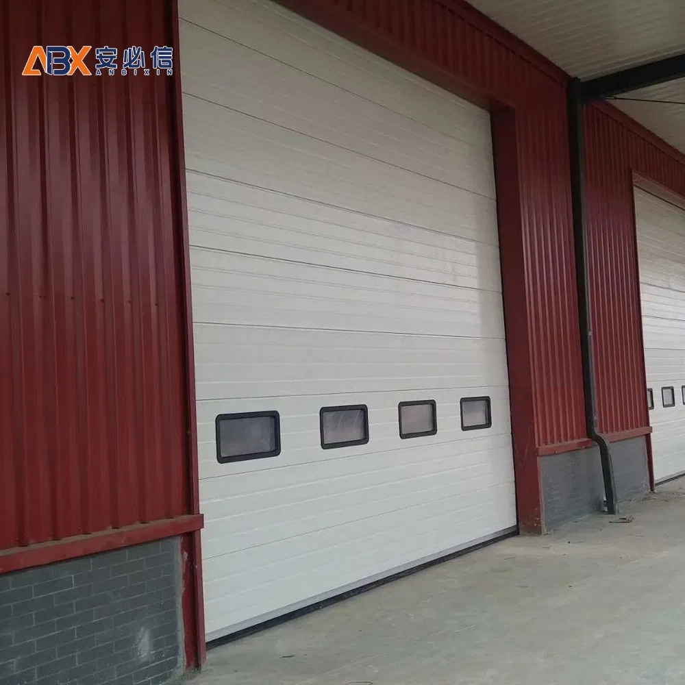 China Manufacturing 60db Noise Level Rolling Shutter Industrial Overhead Steel Radar Control Lift Sliding Sectional Door