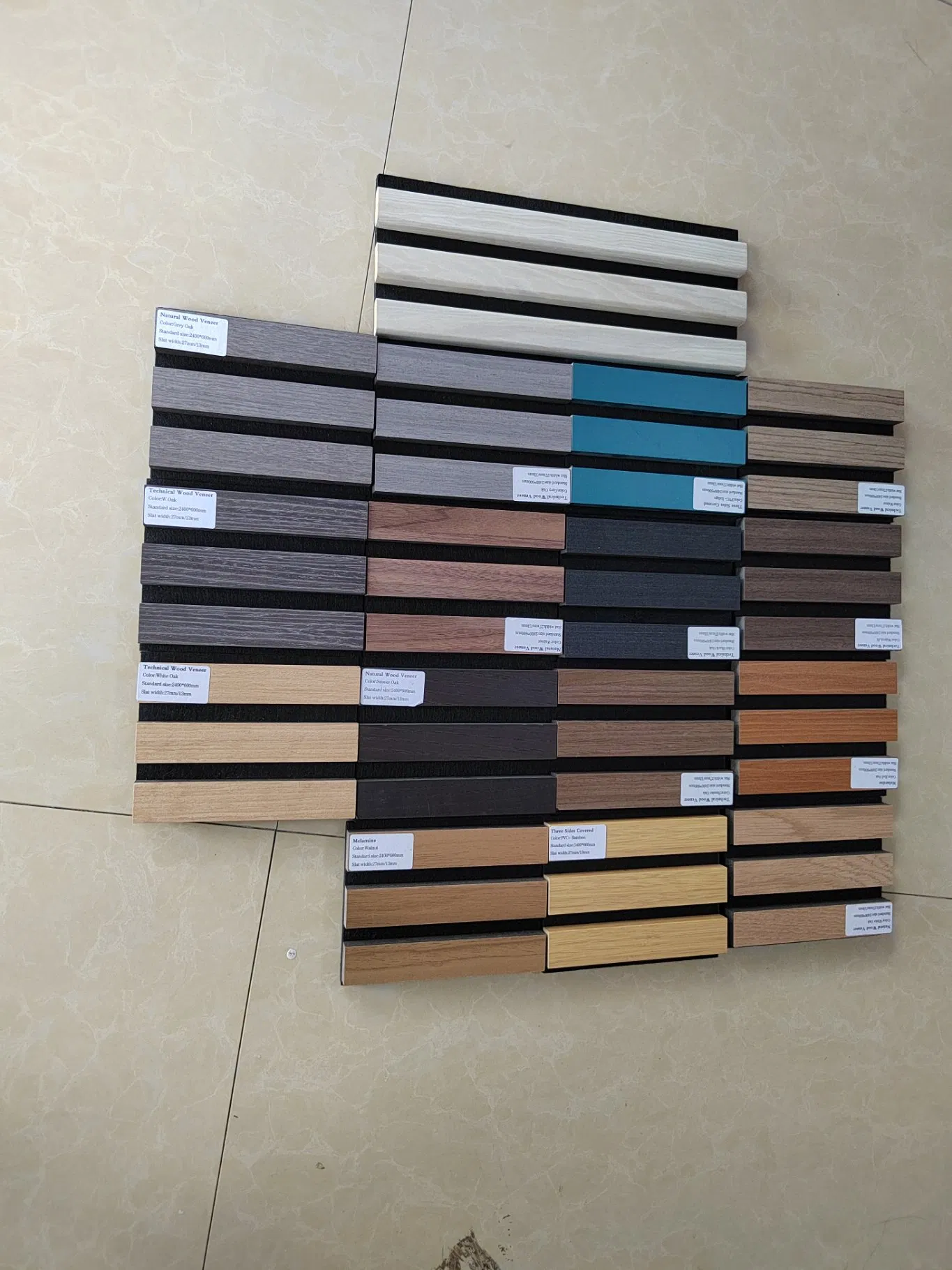 Sound Absorbing Akupanels Pet Felt Wood Veneer Slat Wall Panels for Decoration