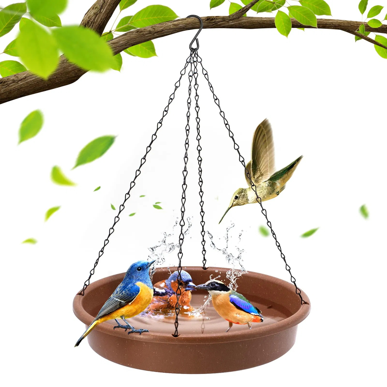 Bestseller Hanging Bird Bath Outdoors Green Garden Ornaments