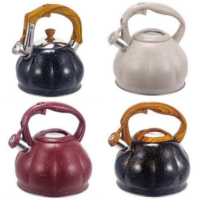 3.0 Litre Pumpkin Shape Stainless Steel Whistling Kettle, Zepter Arshia for Kazakhstan, Uzbekistan, Kyrgyzstan, Turkmenistan,