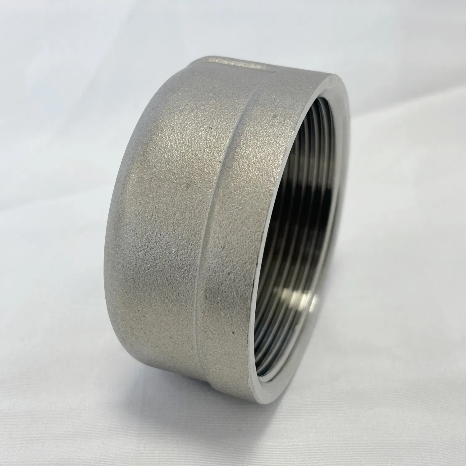 Robust Stainless Steel Cap for Female Connections, Casting Texture, SS304