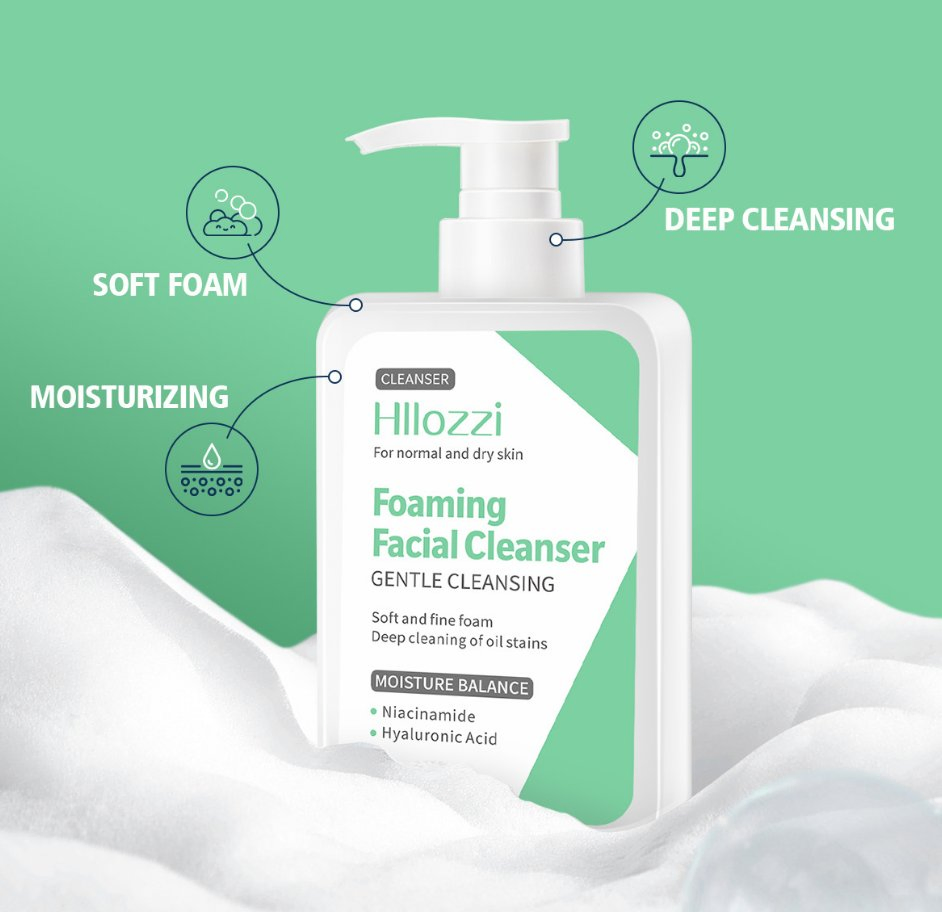 Organic Natural Best Lightening Glowing Face Wash Niacinamide Brightening Skin Hydrating Whitening Facial Cleanser Plumping Skin Facial Foam for Sensitive Skin