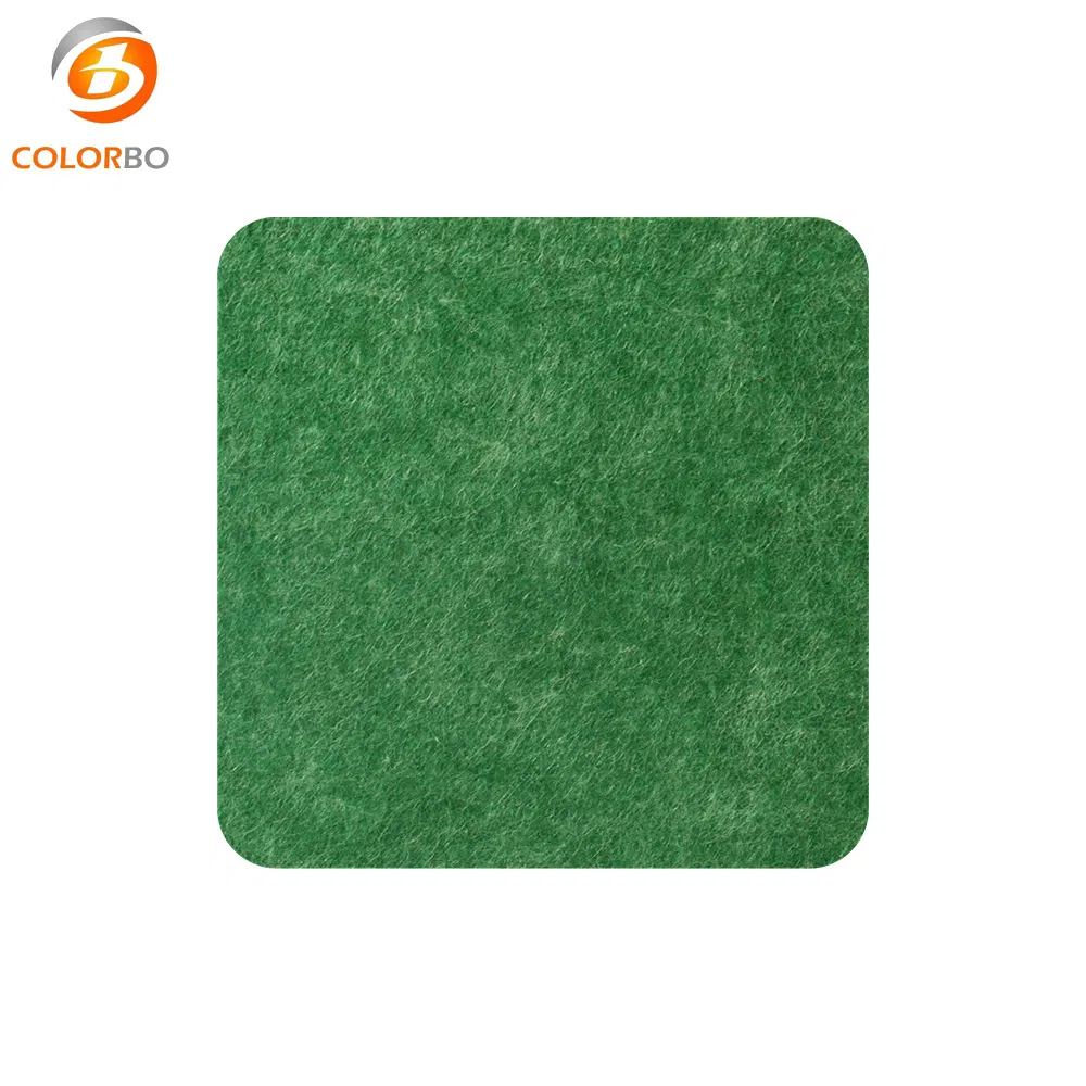 CBB10 Grass Green Color Sound Absorption Materials Polytester Fiber 9mm Panel