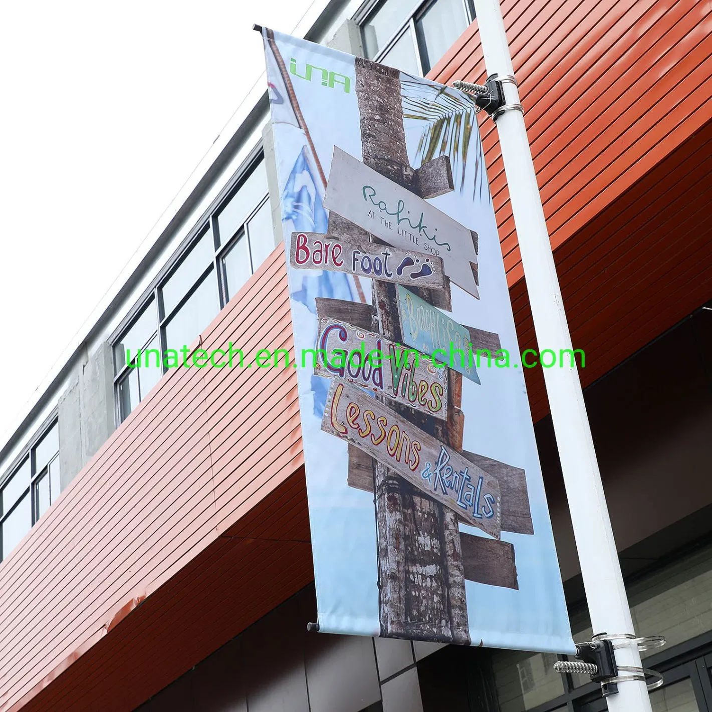 Metal Avenue Pole Campaign Ad Printing Flag Banner Fixer