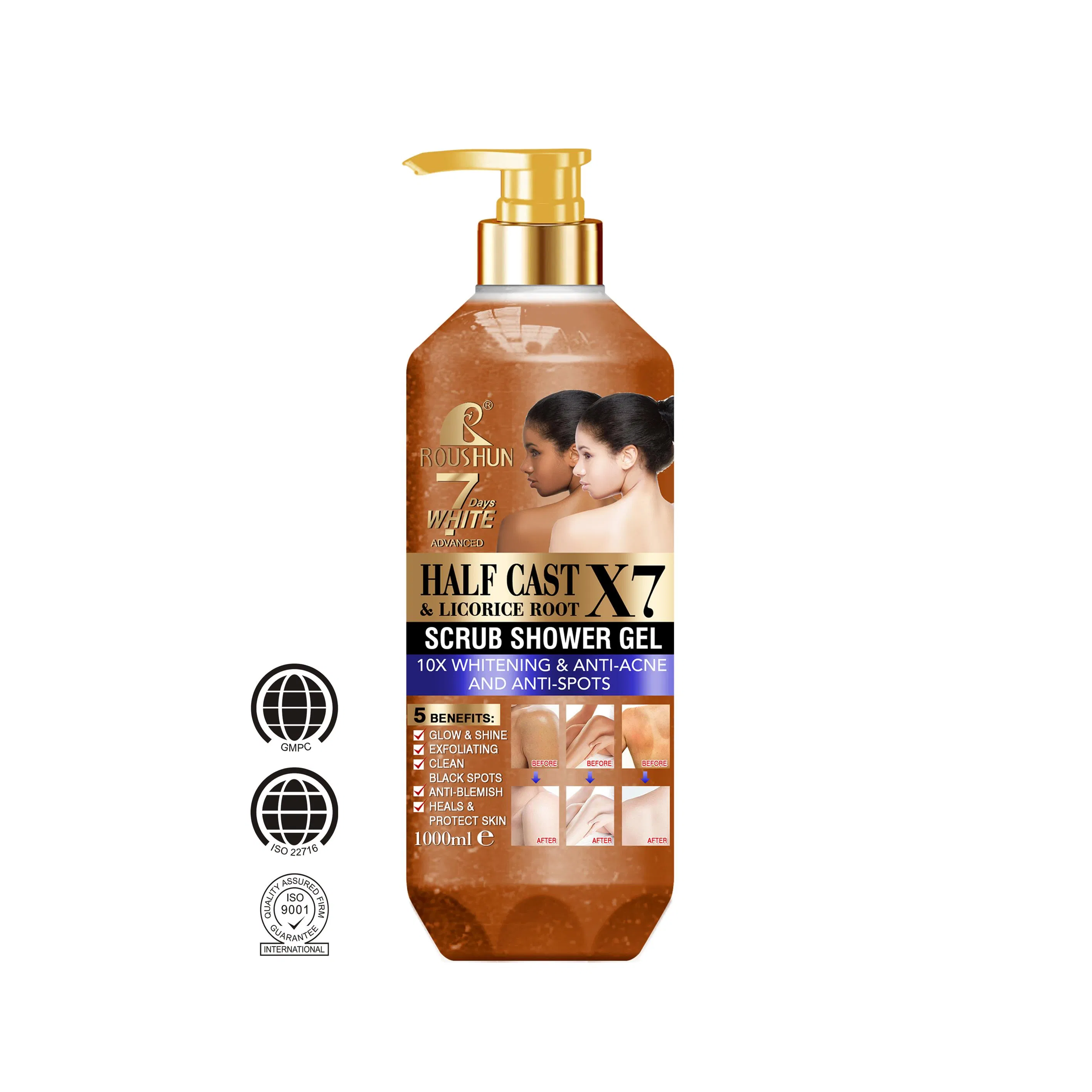 Half Cast Scrub Shower Gel Body Wash Skin Moisturizer Customize Roushun