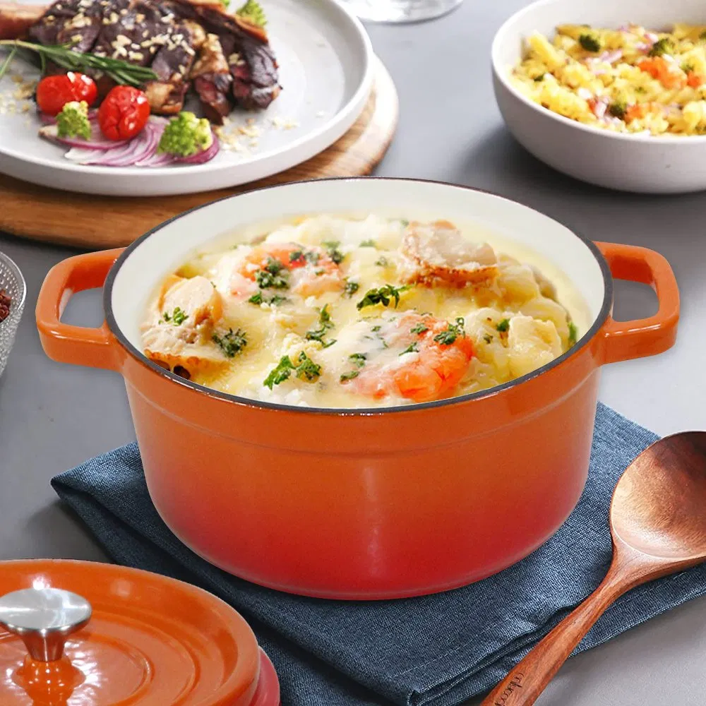 Чугунная эмалированная кастрюля-кокот 4 кварты