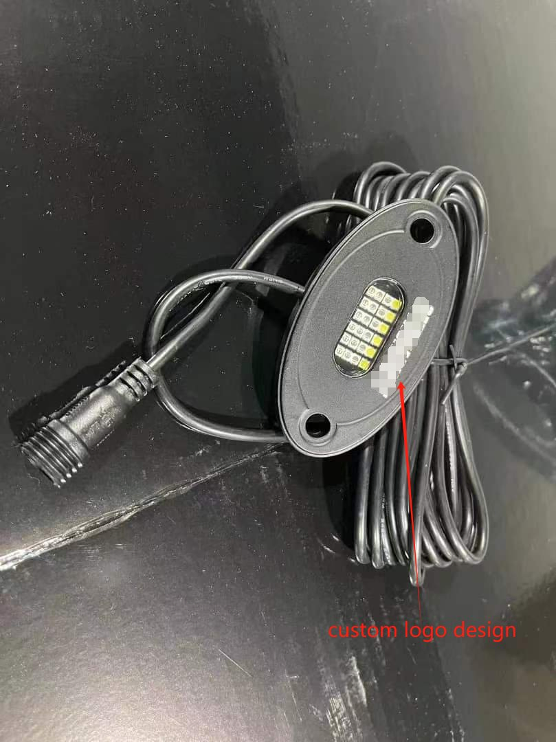 Logo Custom 24W RGBW/White Bluetooth Controller Auto LED Underglow Rock Lights