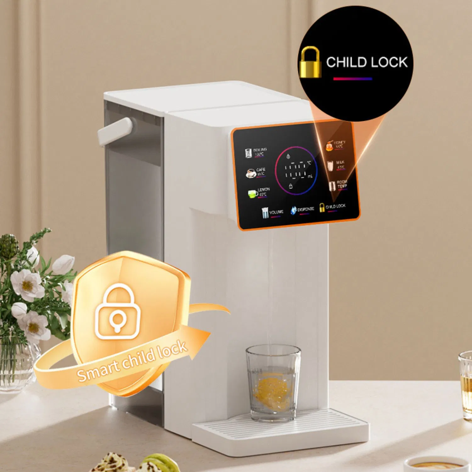 Longbank New Style Home Electric Automatic Instant Hot Water Dispenser for Desktop